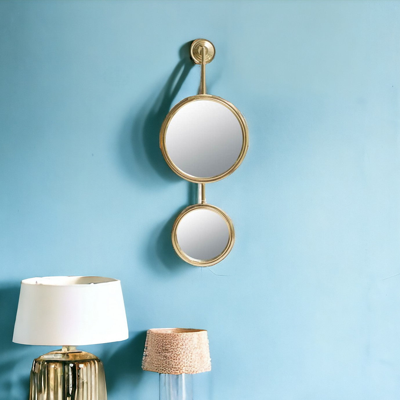 29" Gold Abstract Framed Accent Mirror