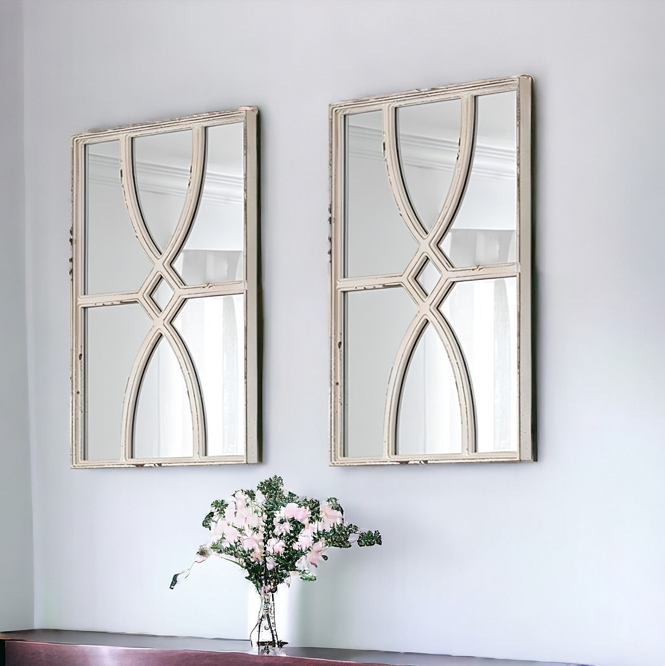 31" White Framed Accent Mirror