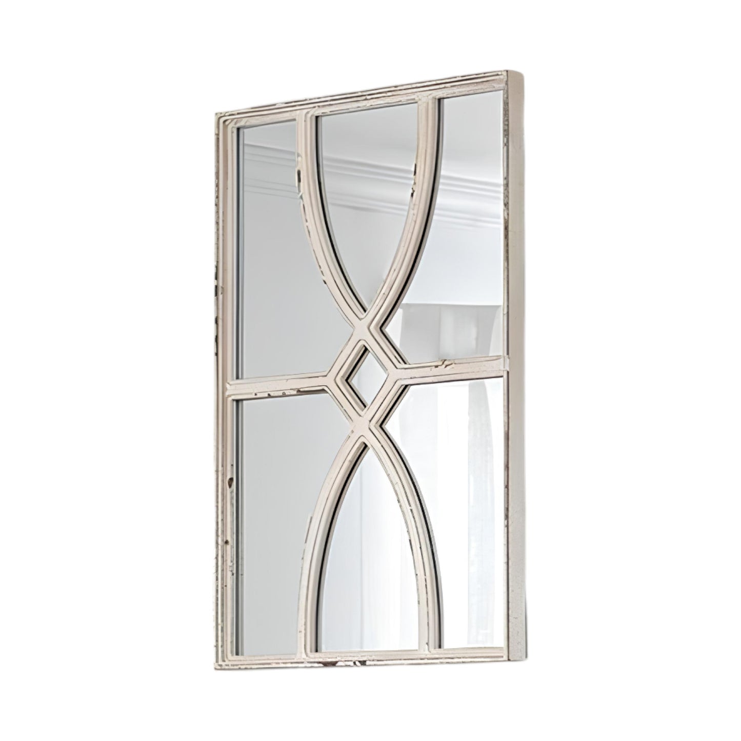 31" White Framed Accent Mirror