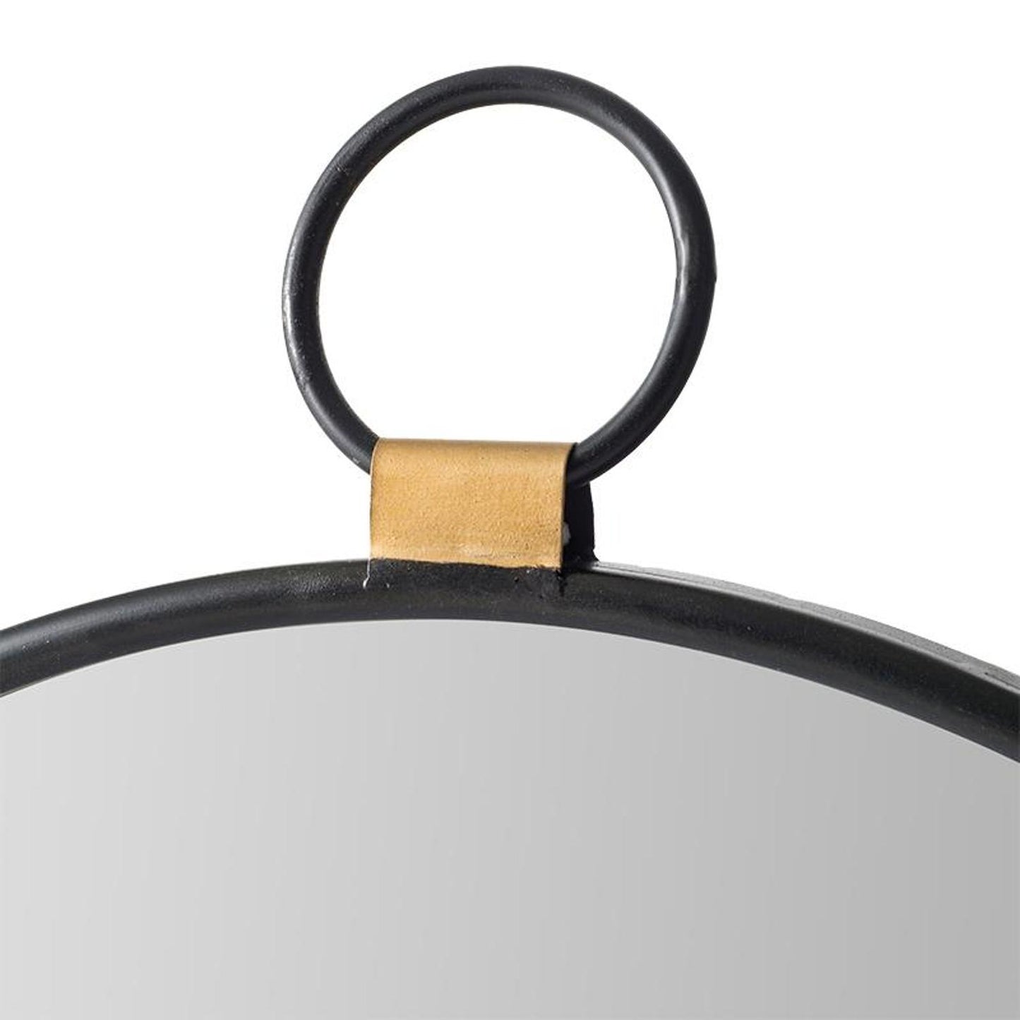 23" Black Round Framed Accent Mirror