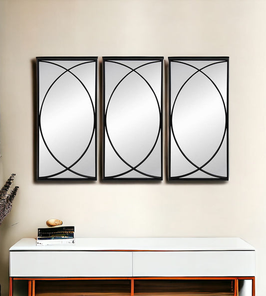 32" Black Framed Accent Mirror