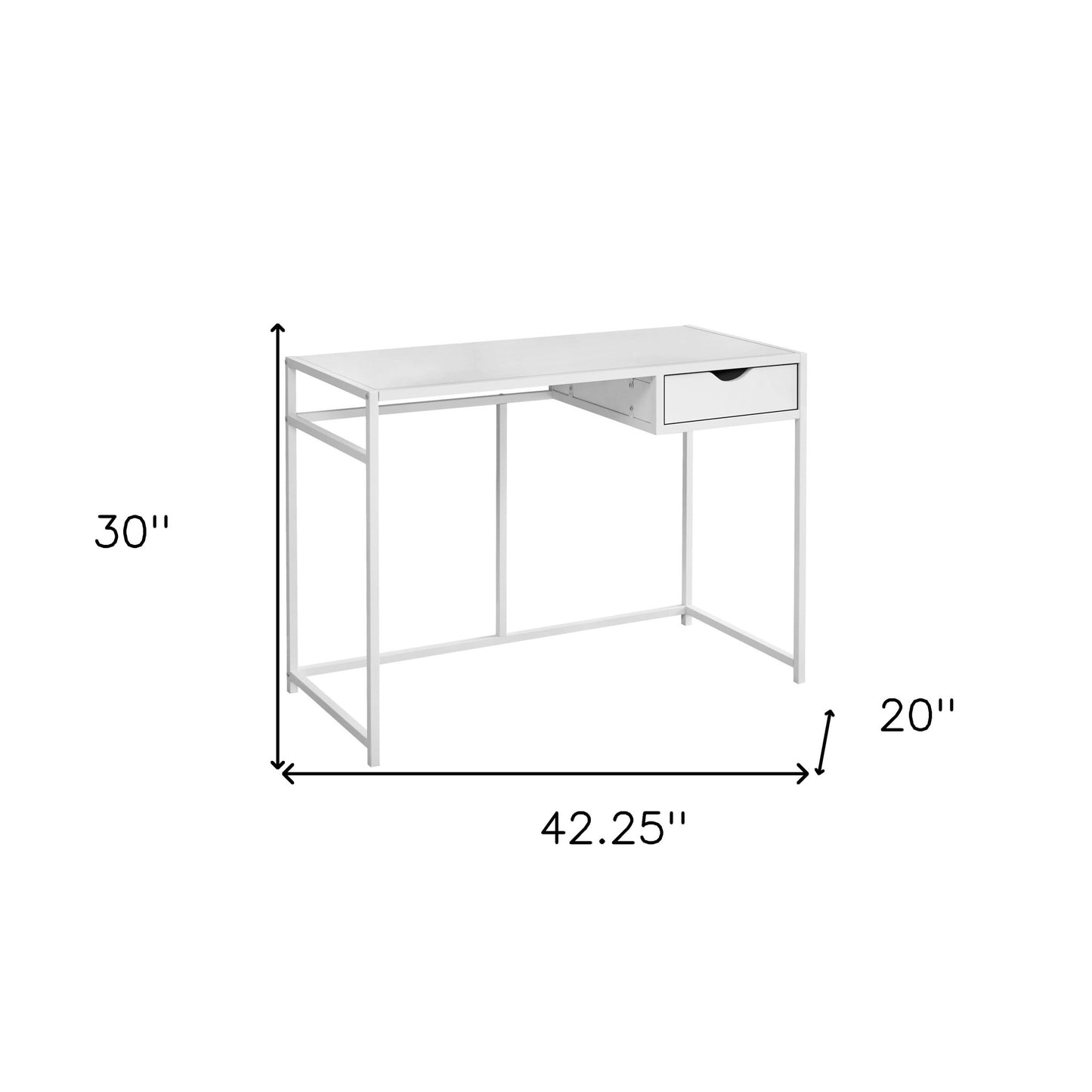 42" White Computer Desk