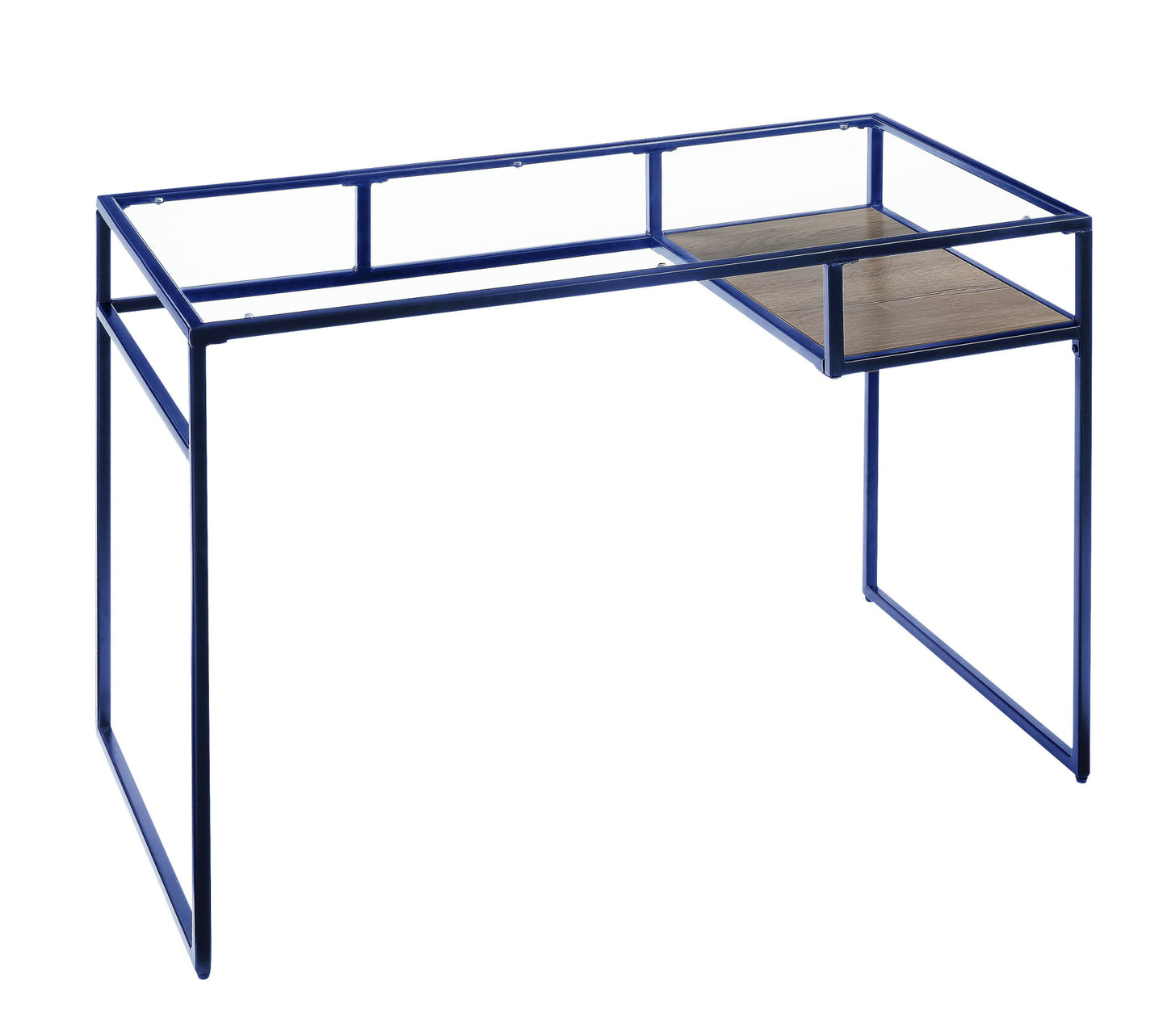 48" Clear and Blue Glass Writing Desk