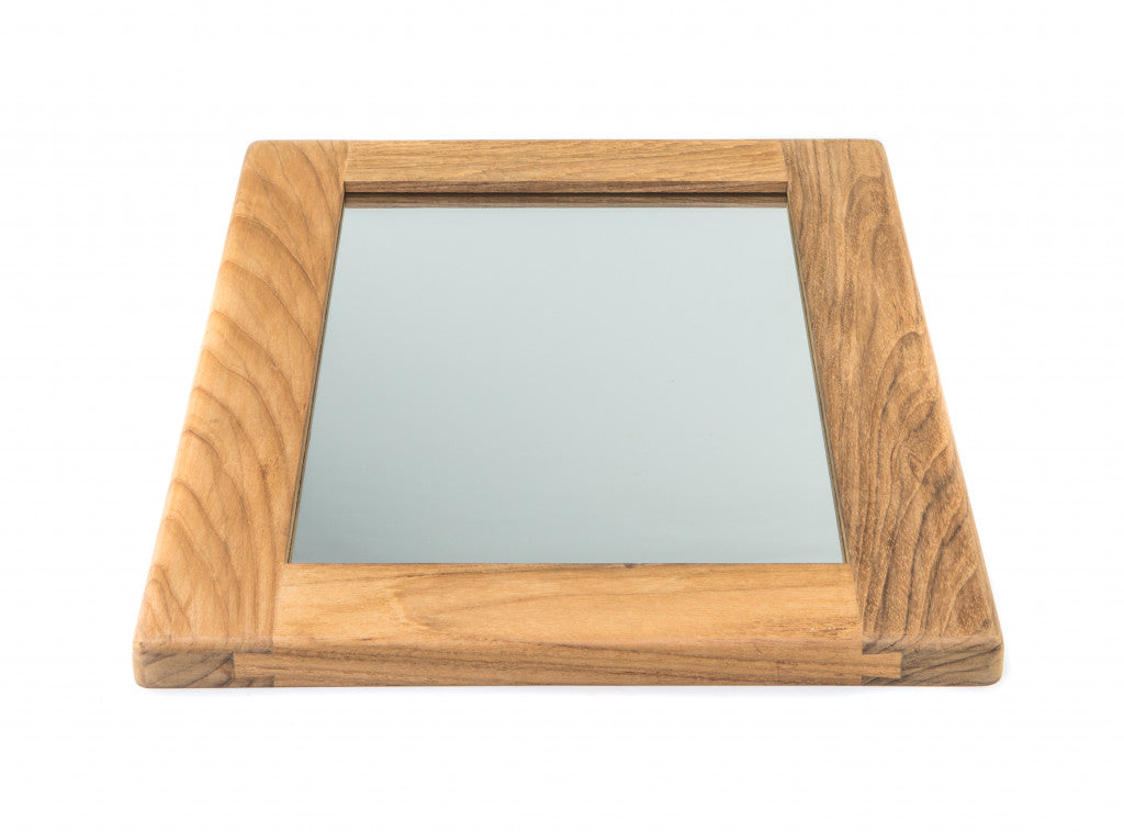 15" Brown Accent Solid Wood Mirror