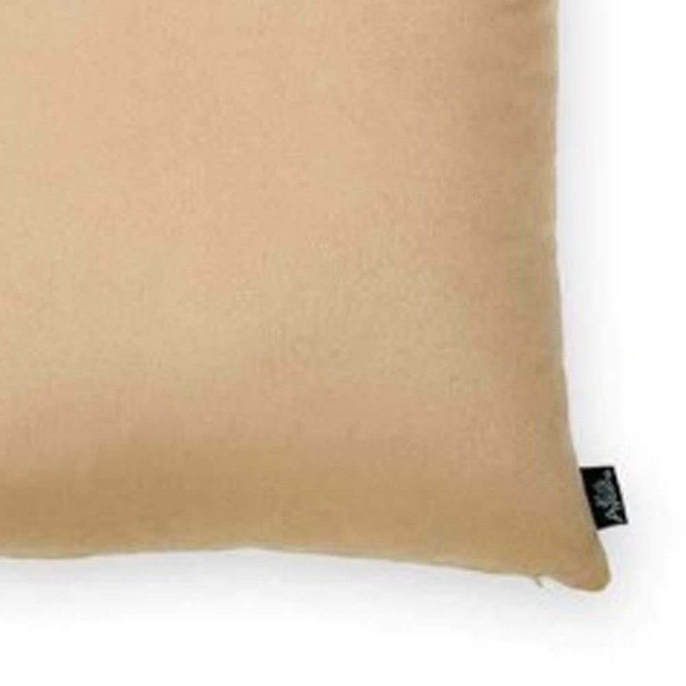 Set Of Two 26" X 26" Beige Polyester Zippered Pillow Cover