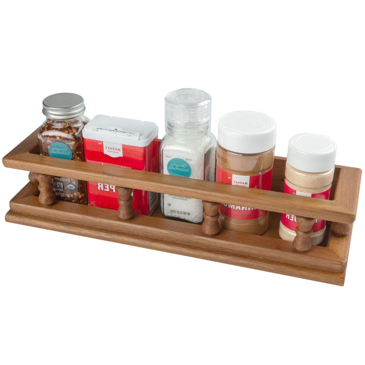 Wall Mounted 14.00 " Wood Spice Rack