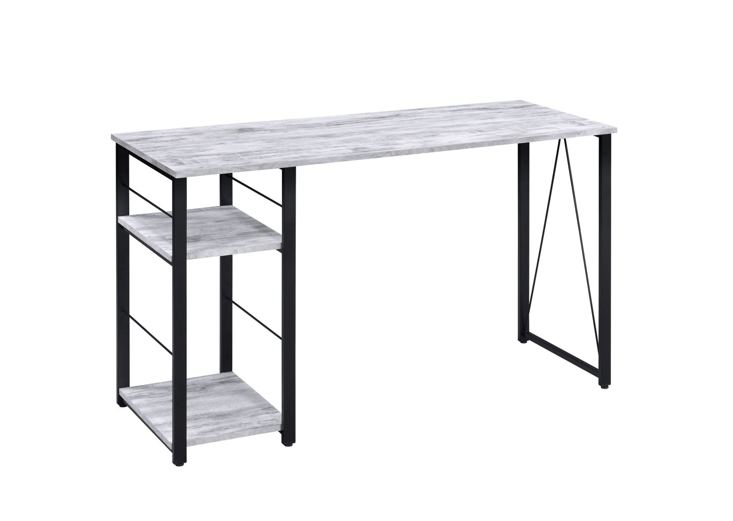 47" Antiqued White and Black Writing Desk