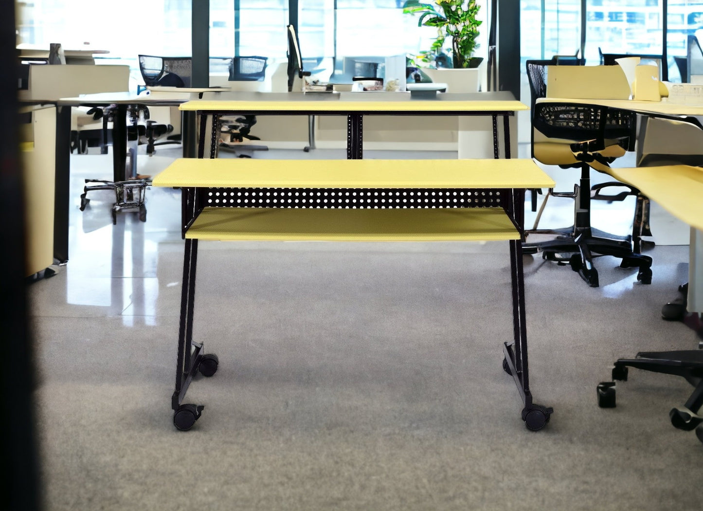 47" Yellow and Black Computer Desk