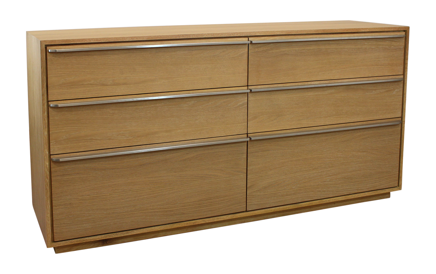 60" Natural Solid Wood Six Drawer Double Dresser