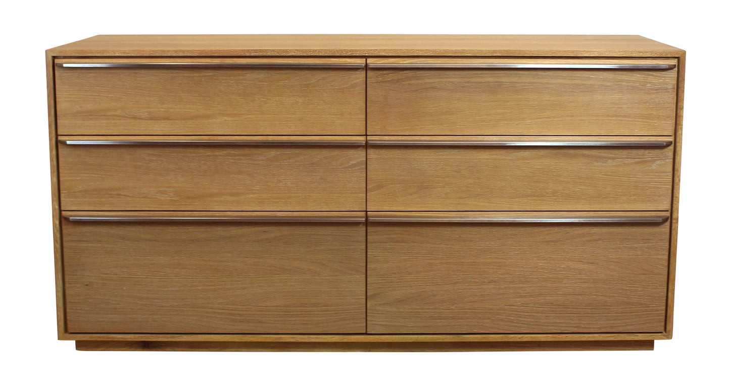 72" Natural Solid Wood Six Drawer Double Dresser