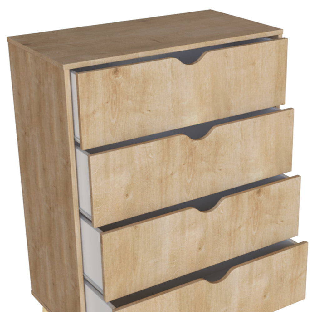 30" Natural Four Drawer Standard Chest