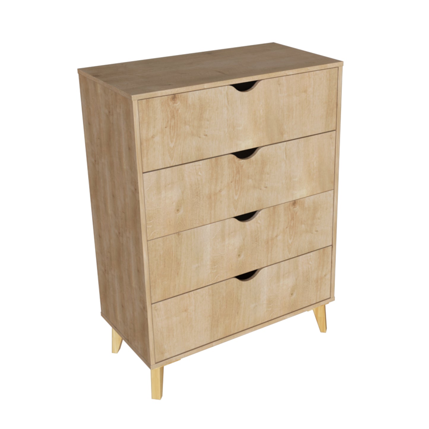 30" Natural Four Drawer Standard Chest