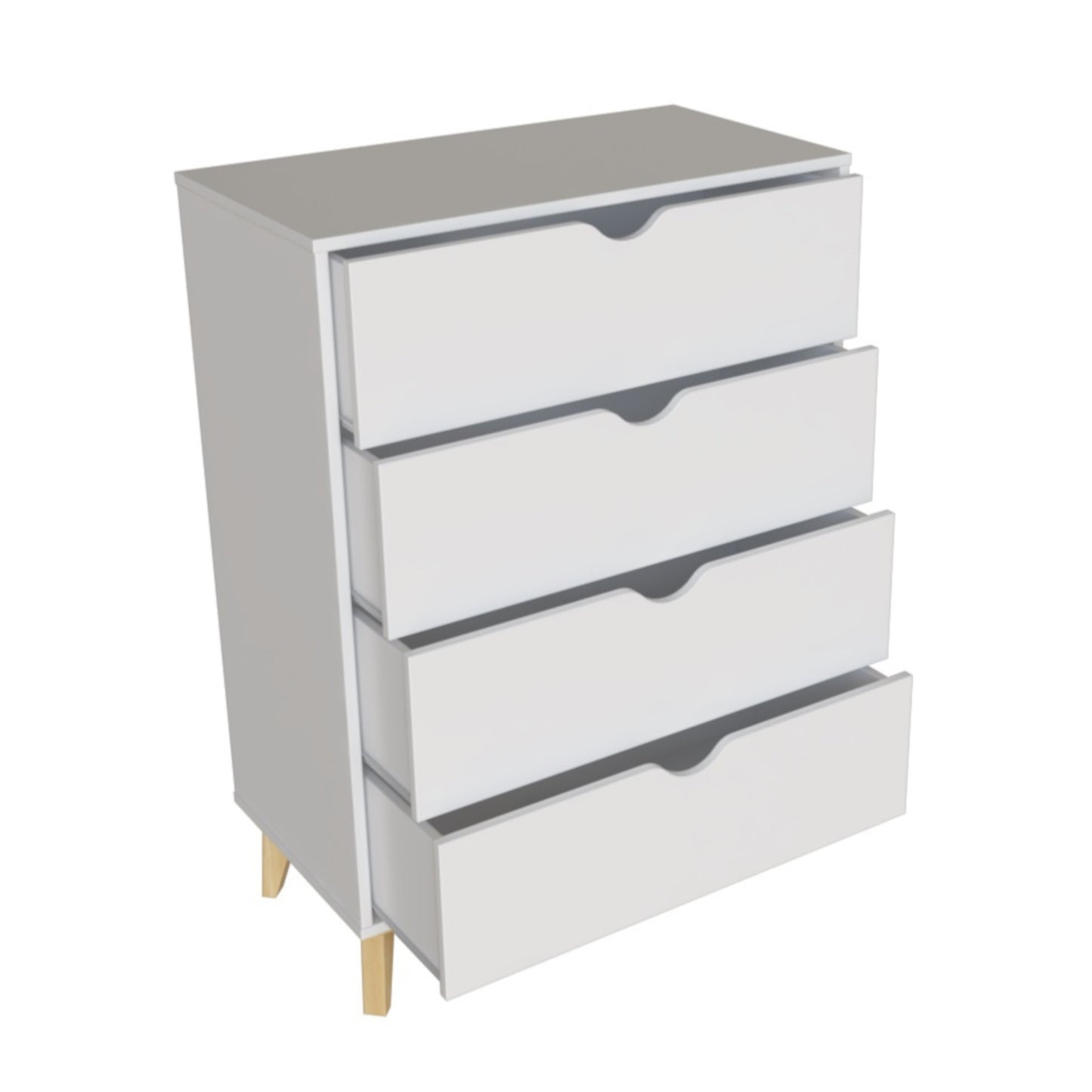 30" White Four Drawer Standard Chest