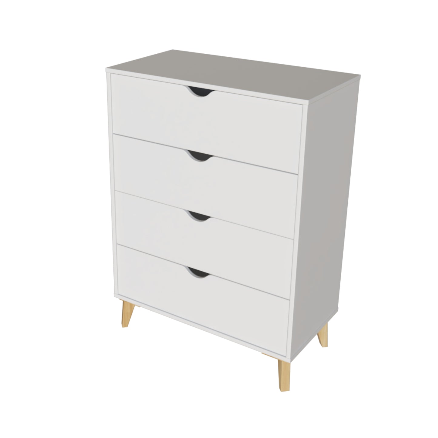 30" White Four Drawer Standard Chest