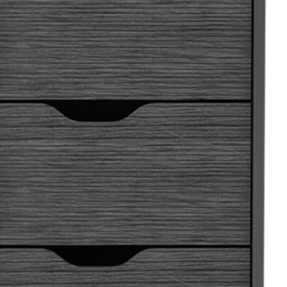 18" Dark Gray Five Drawer Standard Chest