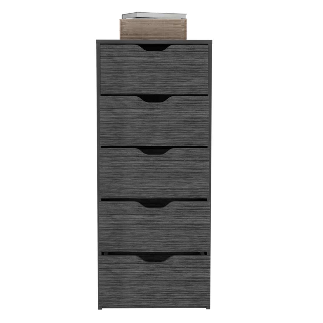 18" Dark Gray Five Drawer Standard Chest