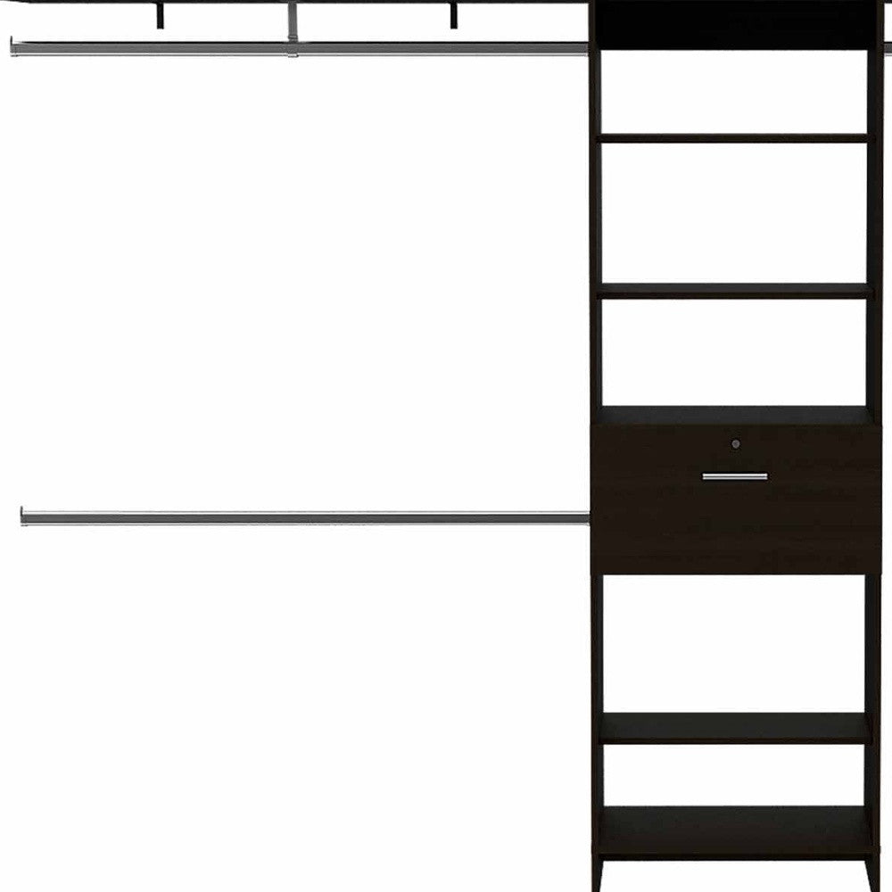 118" Black Drawer Combo Dresser