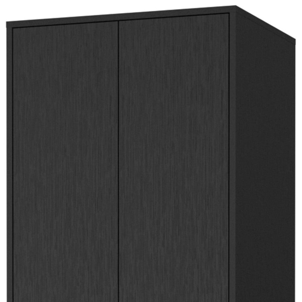 23" Black Two Drawer Combo Dresser