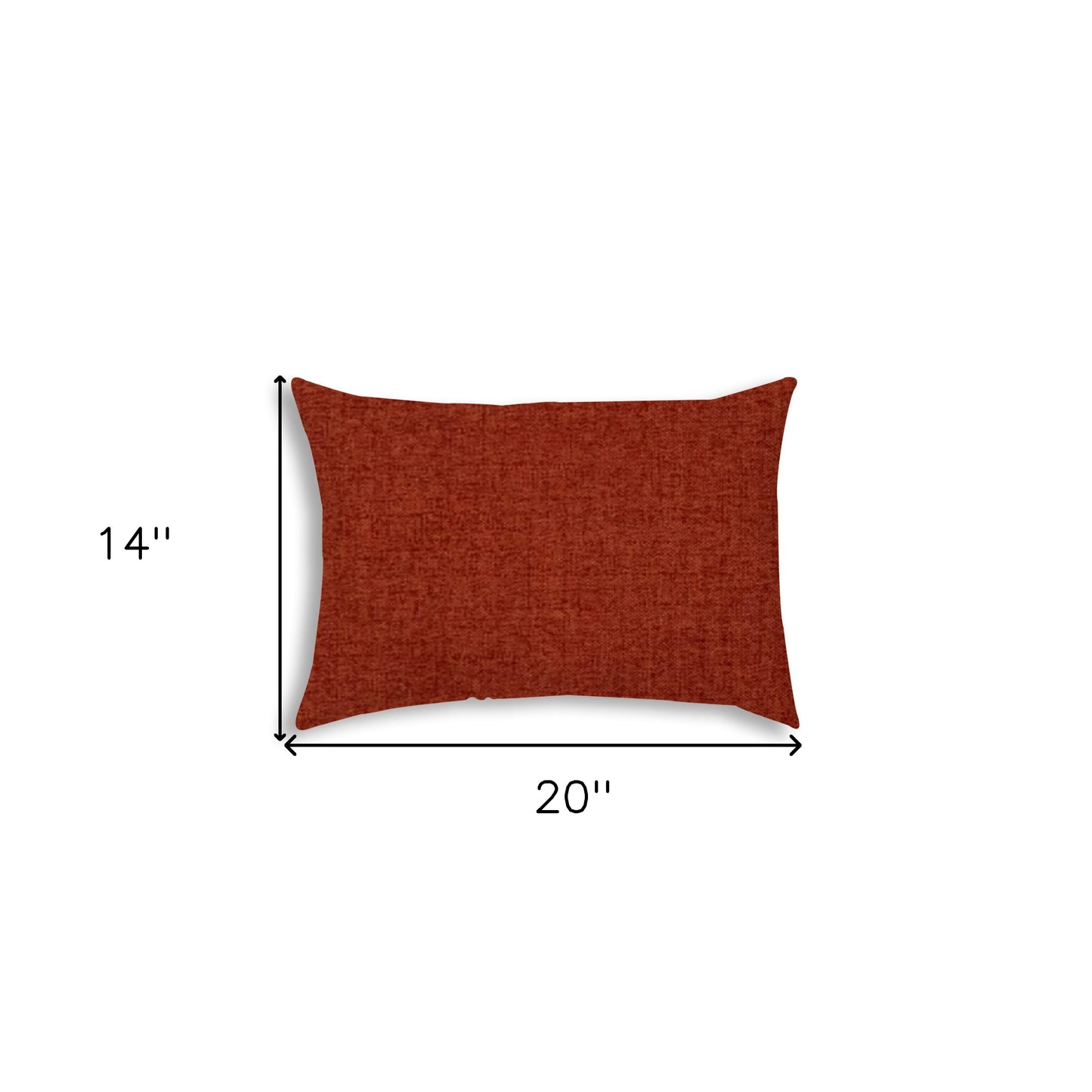 14" X 20" Brick Red Indoor Outdoor Throw Pillow