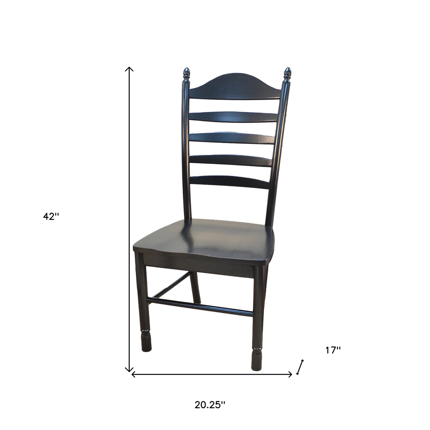 Black Wood Ladder Back Dining Side Chair