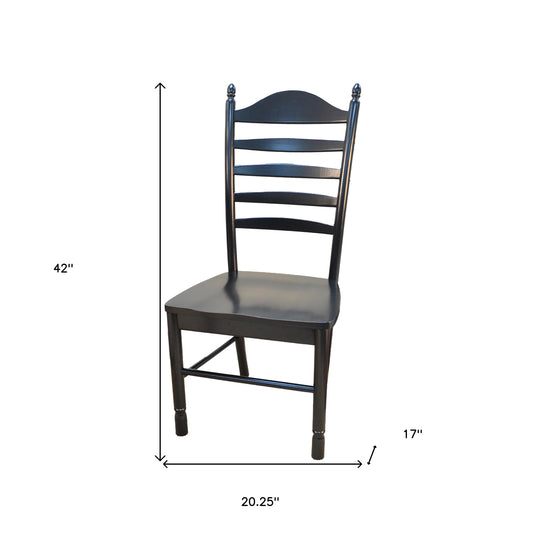 Black Wood Ladder Back Dining Side Chair