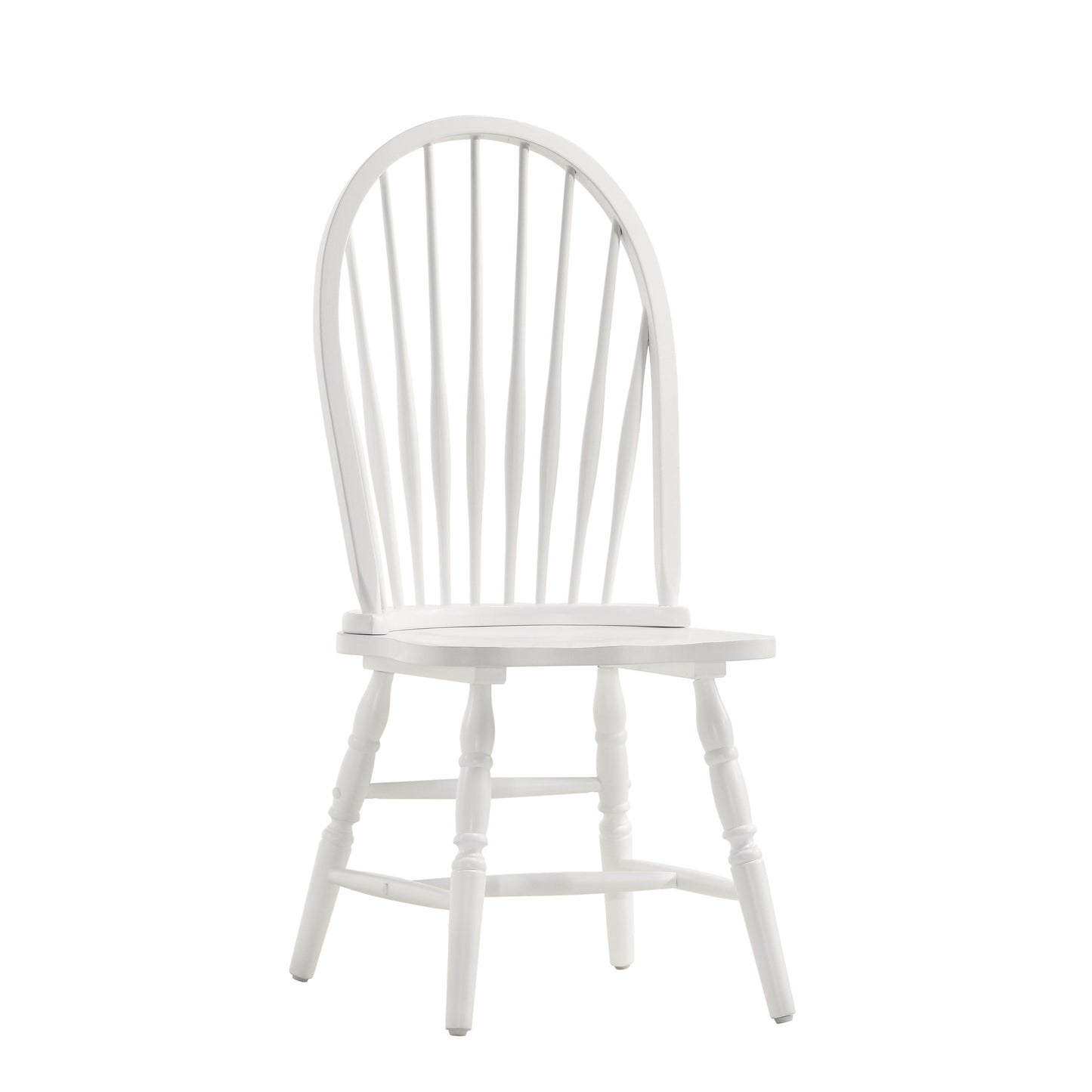 White Wood Windsor Back Dining Side Chair