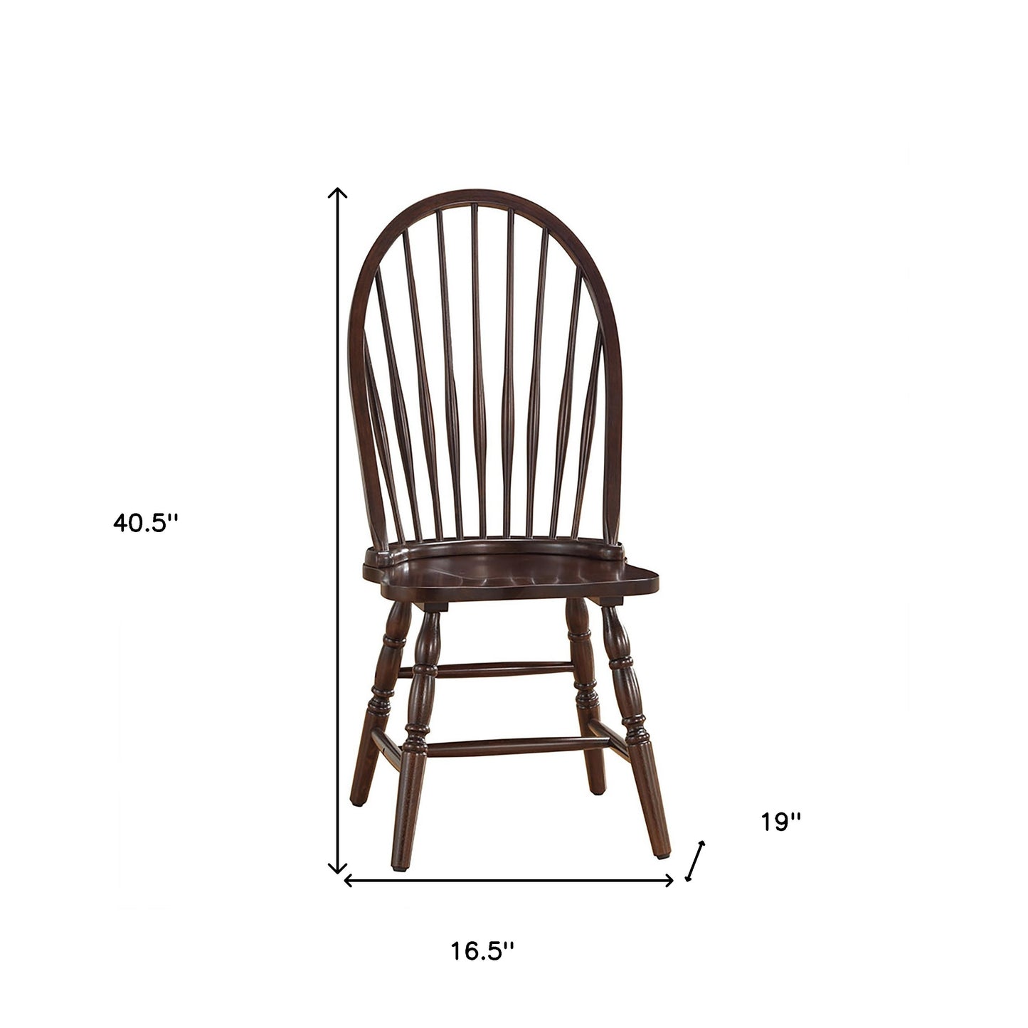 Espresso Wood Windsor Back Dining Side Chair