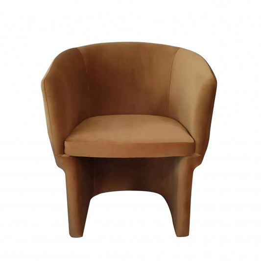 Burnt Umber Upholstered Velvet Dining Arm Chair